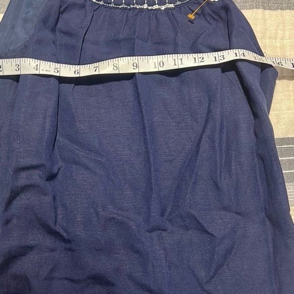 VINEYARD VINES, Navy SEQUIN EMBELLISHED Linen Blend SHIFT Dress, EUC, Size 4 - Picture 11 of 12